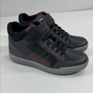 NWT Geox High Top Sneaker in Grey/Brown/Black Size 3.5
